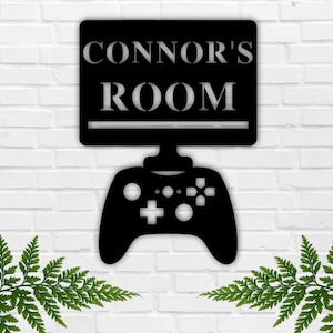 Gaming Room Metal Sign, Custom Gaming Sign, Personalized Gamer Sign, PC Gamer Sign, Gamer Gift, Boys Room Decor, Game Room Decor, Controller
