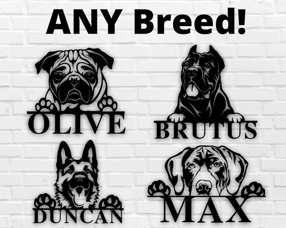 Personalized Dog Name Sign, Custom Dog Metal Sign, Dog Metal Wall Art, Custom Dog Decor, Dog