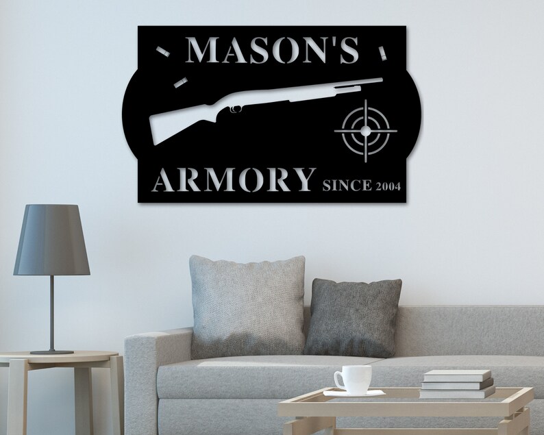 Gun Custom Sign Personalized Gun Sign Custom Armory Metal Sign Gift for Him - Etsy