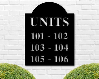 Apartment Unit Sign, Apartment Building Metal Sign, Townhouse Address Sign, Apartment Number Sign, Condo Unit Sign, Apartment Address Sign