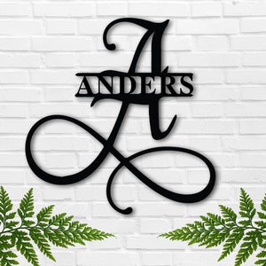 Metal Monogram Sign, Last name Sign, Family Name Sign, Housewarming gift, Metal wall art, Door hanger, Wedding Gift, Personalized Sign, Sign