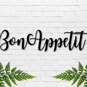 Bon Appetit Sign, Bon Appetit Metal Sign, Metal Word Sign, Kitchen Sign, Kitchen Wall Art, Kitchen Wall Décor, Dining Room Decor, Metal Art