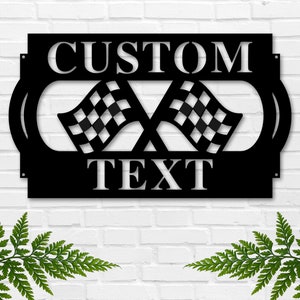 Personalized Metal Racing Sign, Custom Name Race Car Decor, Car Shop Sign, Unique Race Car Gift, Wall Art, Garage Sign, Dad Gift for Him