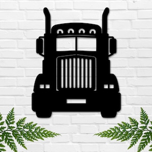 Metal Semi Truck Sign, Trucker Wall Art, Truck Driver Decor, Semi-Truck Wall Art, Gift for Him, Outdoor Metal Art