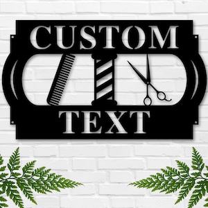 Custom Barber Shop Metal Sign, Personalized Barber Decor, Vintage Barbershop Wall Art, Home Barber Shop Sign, Gift for Barbers, Barber Pole