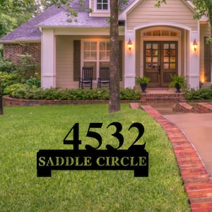 Lawn Address Monogram Metal Sign, Custom Address Sign, Address Sign, Yard Address sign, Yard house numbers, Yard sign
