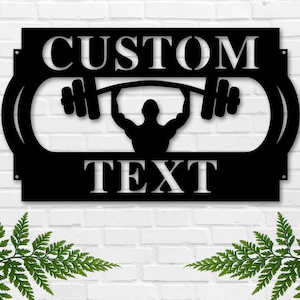 Custom Metal Weightlifter Sign, Personalized Gym Decor, Fitness Enthusiast Gift, Home Gym Sign, Workout Room Art, Unique Weightlifting Decor