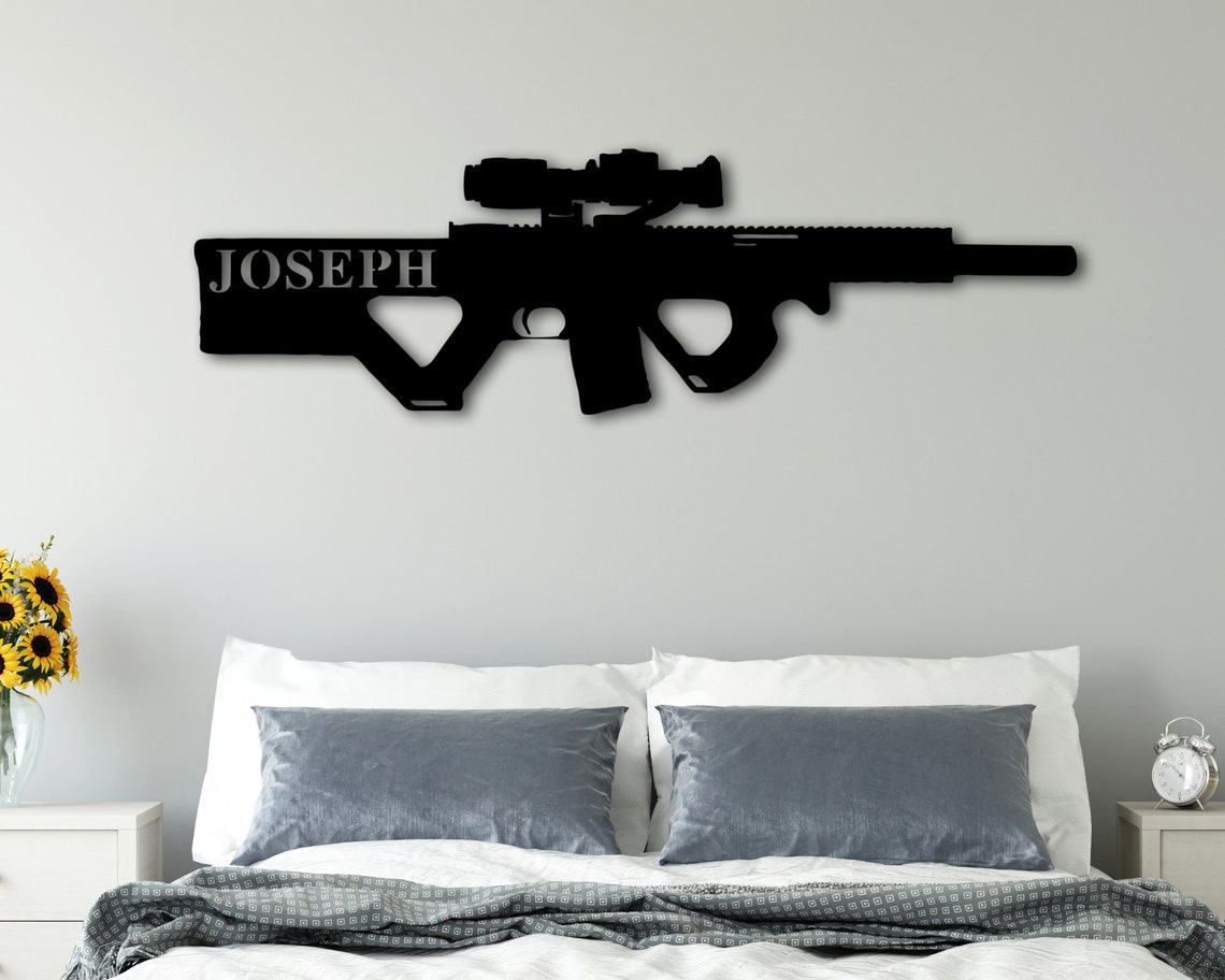 Gun Metal Sign Custom Gun Sign Personalized Armory Sign Gun Etsy