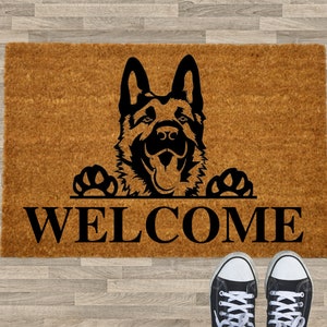 German Shepherd Doormat, German Shepherd Welcome Doormat, German Shepherd Name Mat, Pet Name Rug, Dog Lover Gift, Gift for Pet owner, Dog