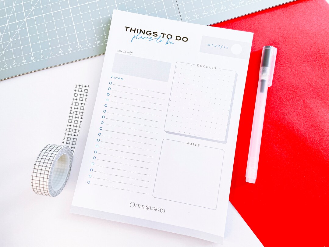 Things to Do Places to Be Daily Planner Pad | Modern A5 Memo Pad | To ...