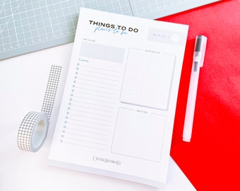 Things to Do Places to Be Daily Planner Pad | Modern A5 Memo Pad | To-do List Notepad | Luxury Stationery Gift