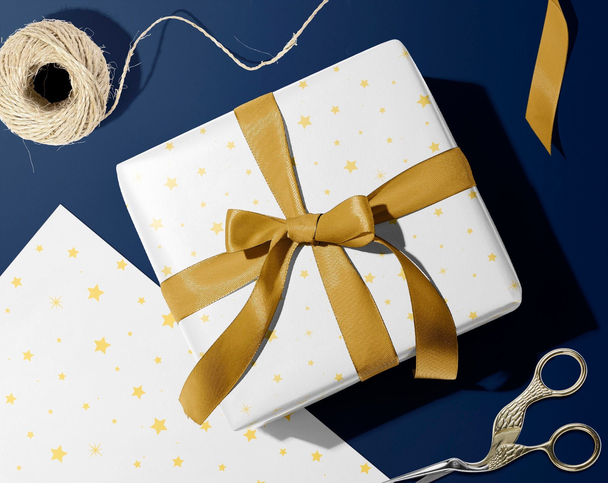 Subtle Gold Stars Wrapping Paper Luxury 115Gsm Silk Paper - Etsy Uk