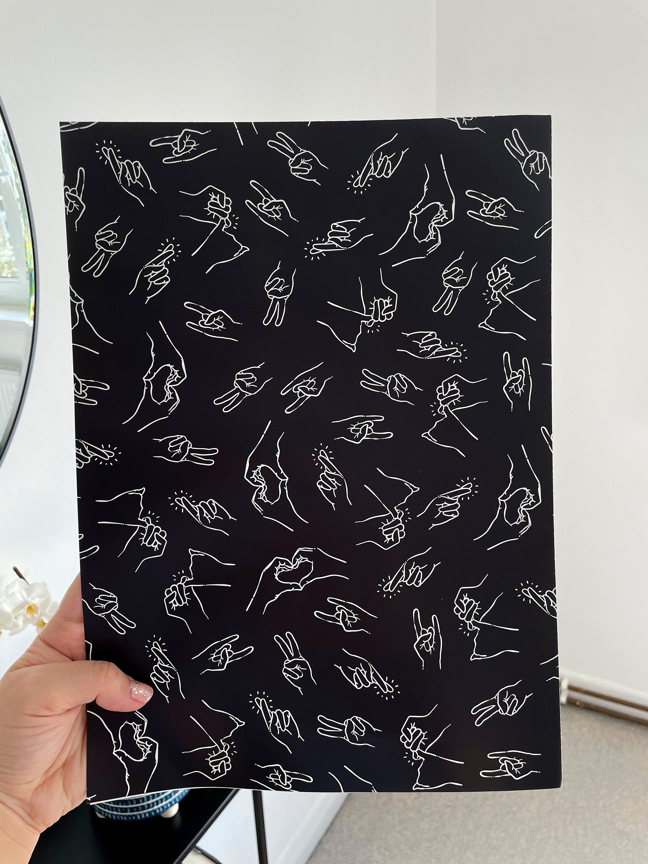 B&W Hand Gestures Wrapping Paper Sheet Matt 120gsm Uncoated - Etsy