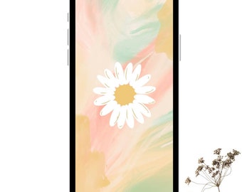 Digital Download: Daisy Wallpaper| Digital Art | Mobile Background |Aesthetic Wallpaper/Lockscreen |Floral Design | Iphone/Samsung/Android