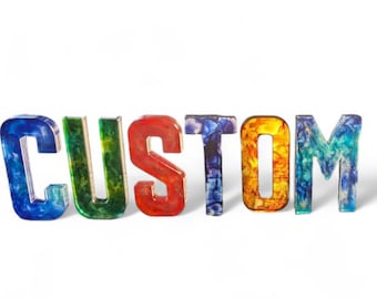 Custom Epoxy Resin Letters: Personalized Home Decor, 3-Inch Stand-Up Alphabet