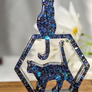 Silhouette de chat Décoration de bureau Figurine Statue