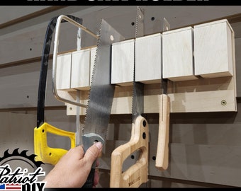 Hand Saw Holder - Digital Build Plans / French Cleat tool Holder / Shop Organizer / Woodworking