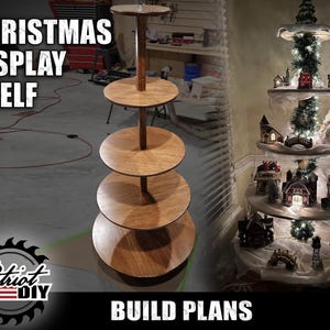Diy Christmas Display Shelf - DIGITAL BUILD PLANS / Christmas Village Tree / Woodworking