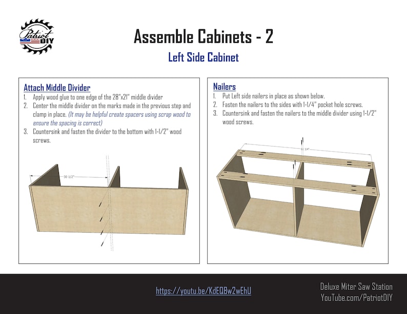 Deluxe Miter Saw Station Workbench DIGITAL BUILD PLANS / Woodworking / Miter Station Cabinets image 6