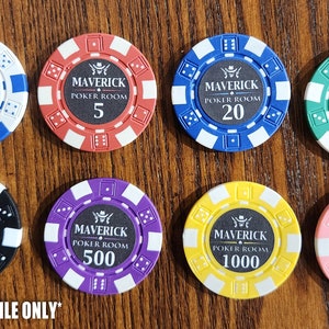 Diy Printable Poker Chip Labels PRINT FILE ONLY / 0.88 Poker Chip ...