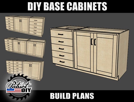 DIY Base Cabinets - Digtial Build Plans / How To Build Cabinets / Woodworking