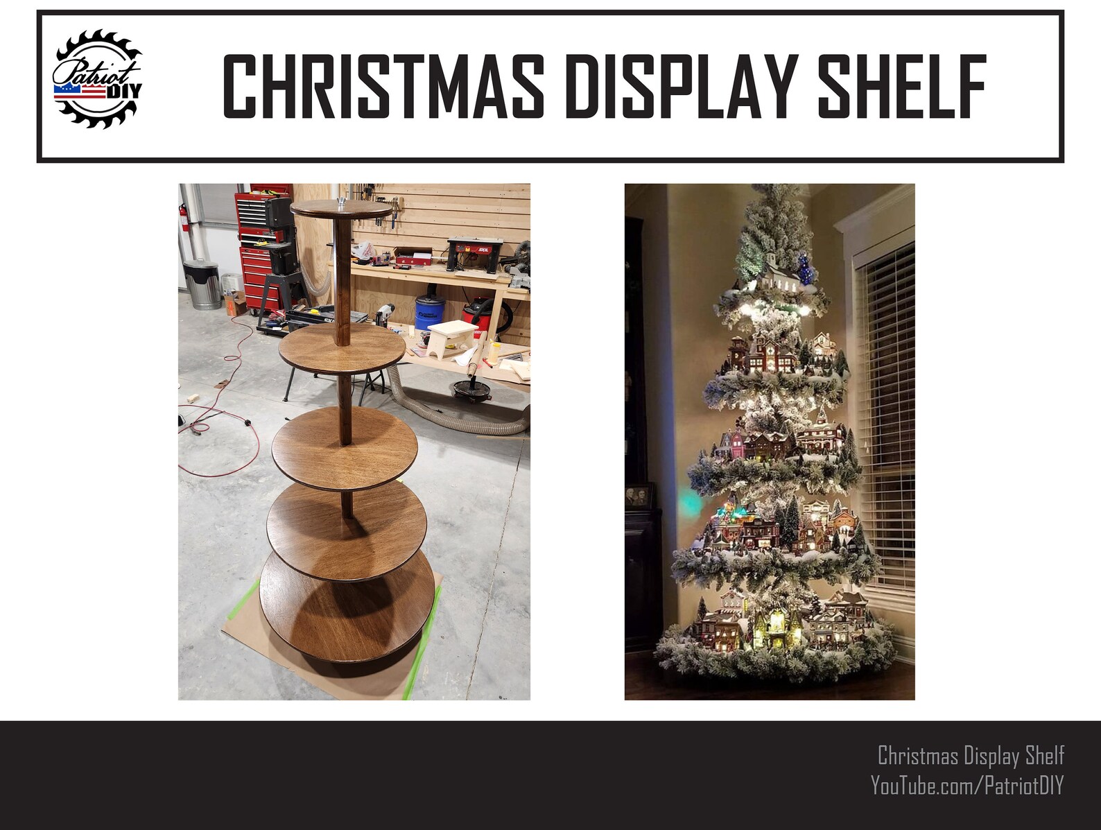 DIY Christmas Display Shelf / Christmas Village Tree Digital Etsy