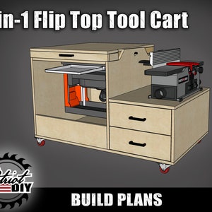 3-in-1 Flip Top Planer & Jointer Tool Cart / Woodworking / Digital Build Plans