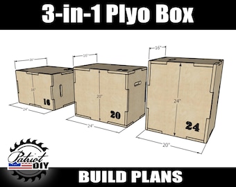 DIY 3-in-1 Plyo Box (Digtial Build Plans) - Plyometrics Workout / Jump Box / Crossfit