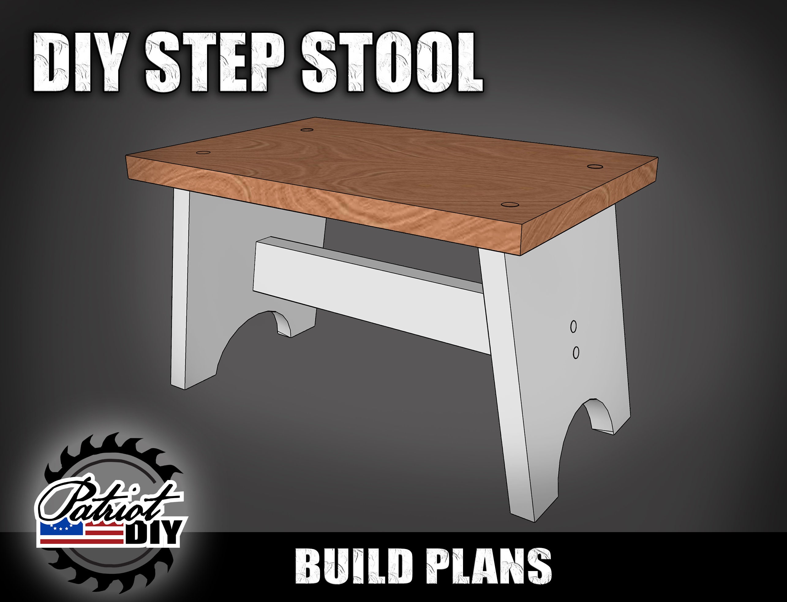 DIY Step Stool - Digital Build Plans / Beginner Woodworking