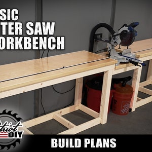 Basic Miter Saw Station Workbench - Digital Build Plans / DIY Woodworking