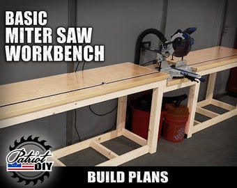 Basic Miter Saw Station Workbench - Digital Build Plans / DIY Woodworking