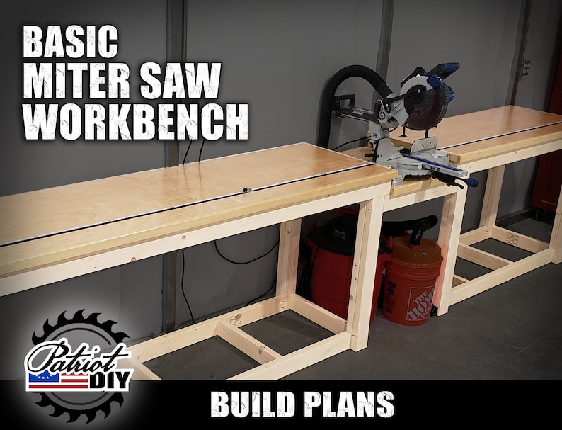 Basic Miter Saw Station Workbench Digital Build Plans / DIY Etsy