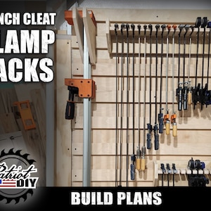 DIY French Cleat Clamp Rack Bundle - Digital Build Plans / Woodworking (2 Styles Of Clamp Racks)