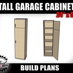 24&quot;x96&quot; Tall Garage Cabinet - Digital Build Plans / Garage Storage / Woodworking