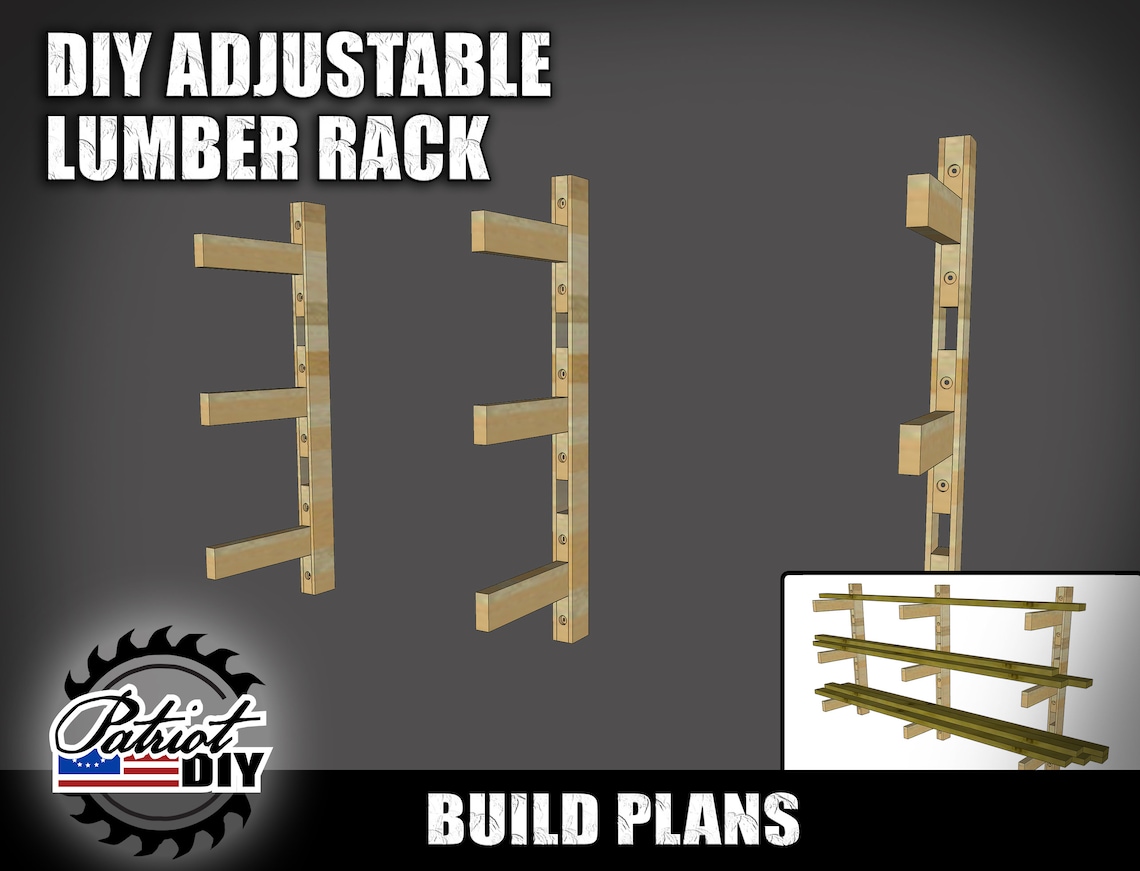 DIY Adjustable Lumber Rack Digital Build Plans / Woodworking - Etsy