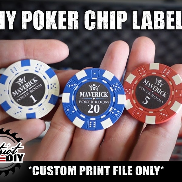 Diy Printable Poker Chip Labels PRINT FILE ONLY / 0.88" Poker Chip Stickers / Poker Chip Values