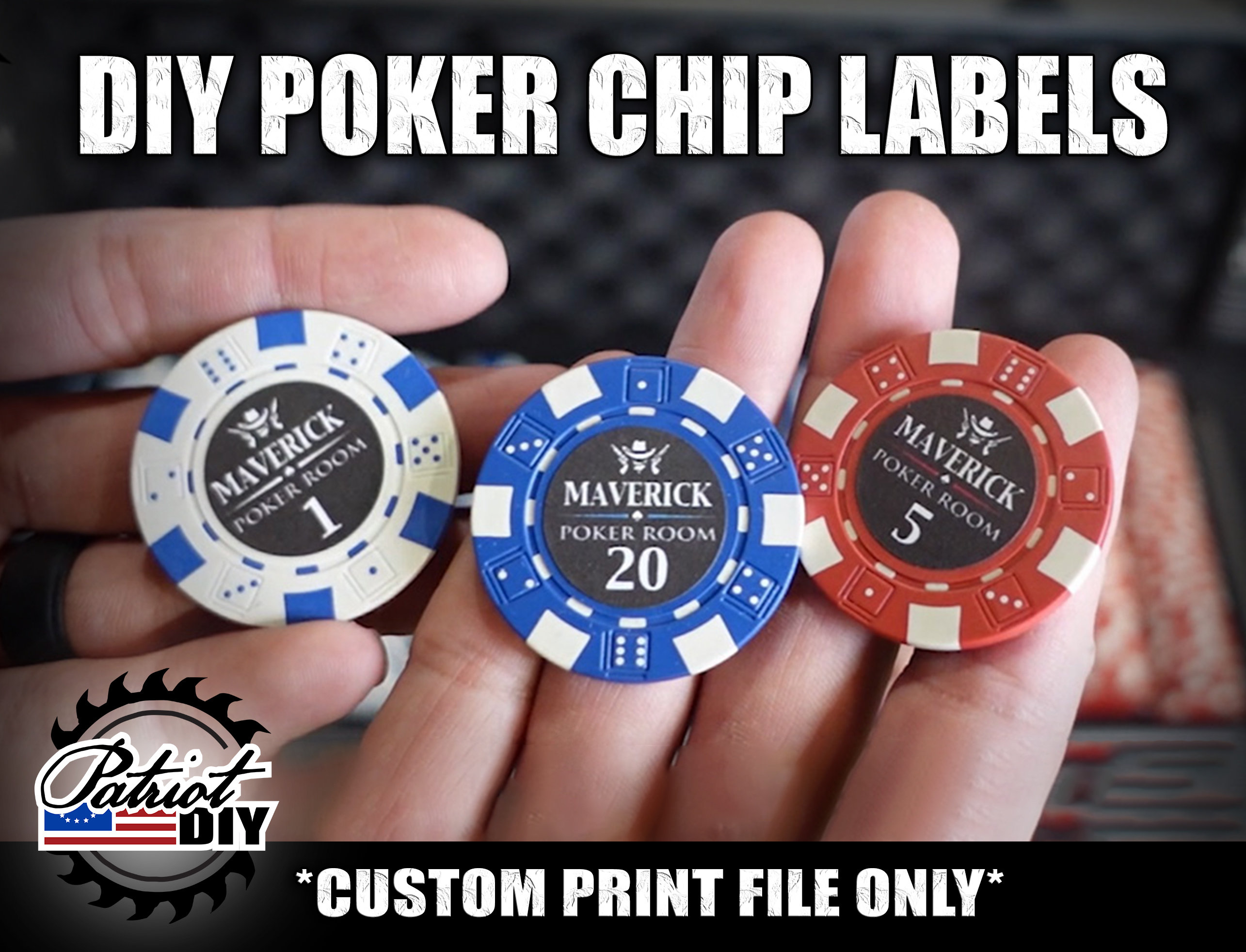 Étiquettes De Jetons De Poker Imprimables Bricolage FICHIER.