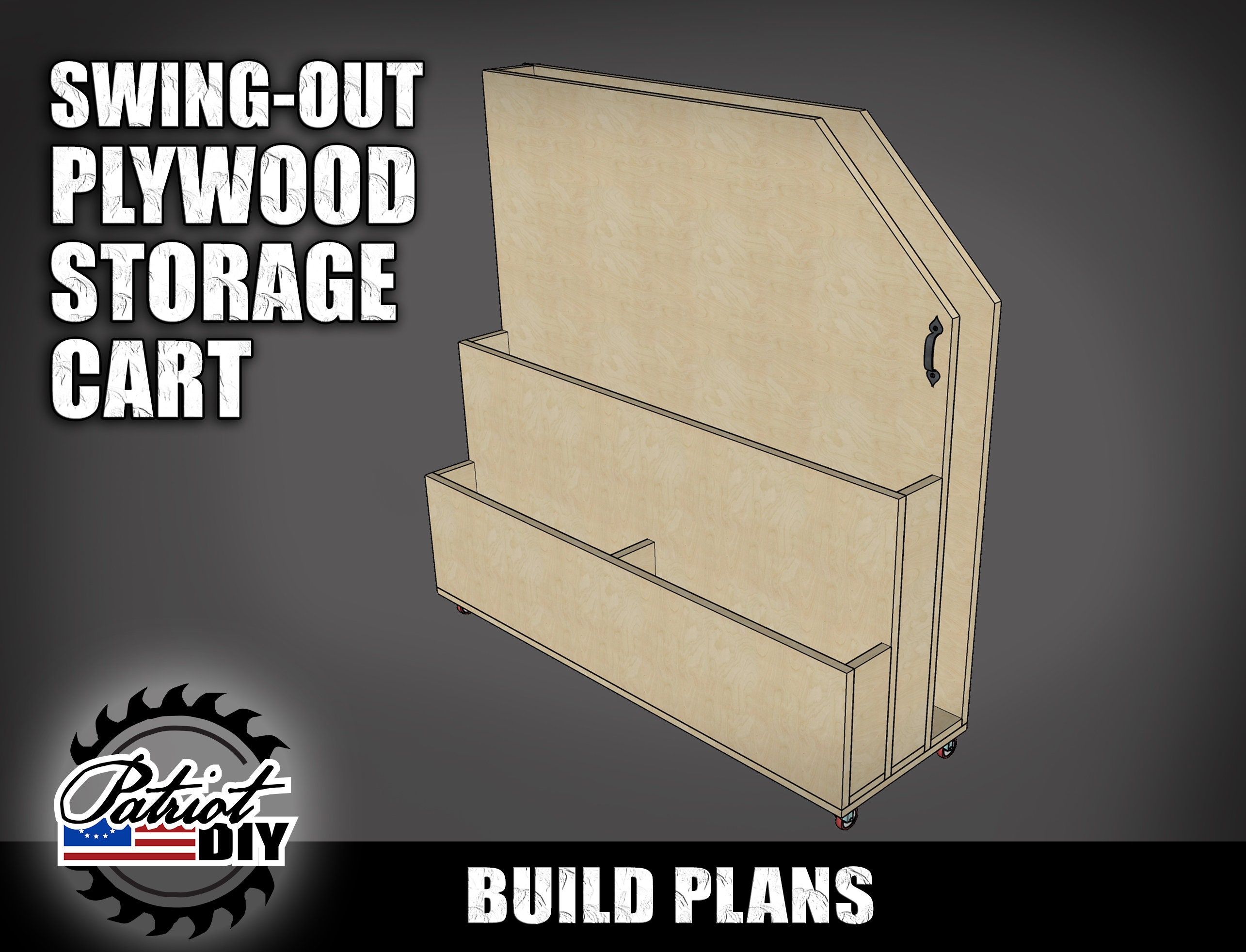 DIY Swing-out Plywood Storage Cart - Digital Build Plans
