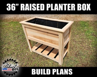 DIY 36" Raised Planter Boxes - Digital Build Plans / Woodworking Plans / Cedar Planter / Garden Bed