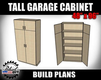 48"x96" Tall Garage Cabinet - Digital Build Plans / Garage Storage / Woodworking