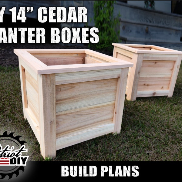 DIY 14" Wood Planter Boxes - Digital Build Plans / Woodworking Plans / Cedar Planter