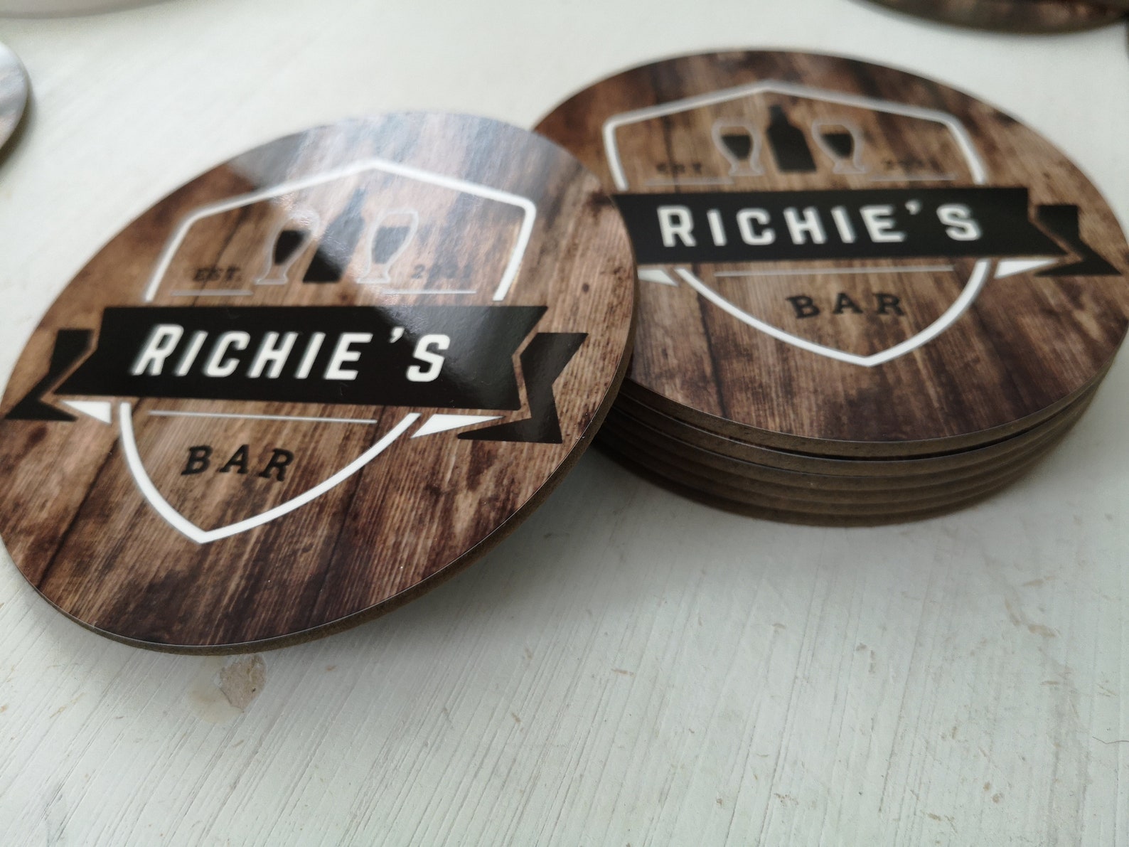 Personalsed Home Bar Drnks Coaster Set By GettngpersonalGfts | Bar