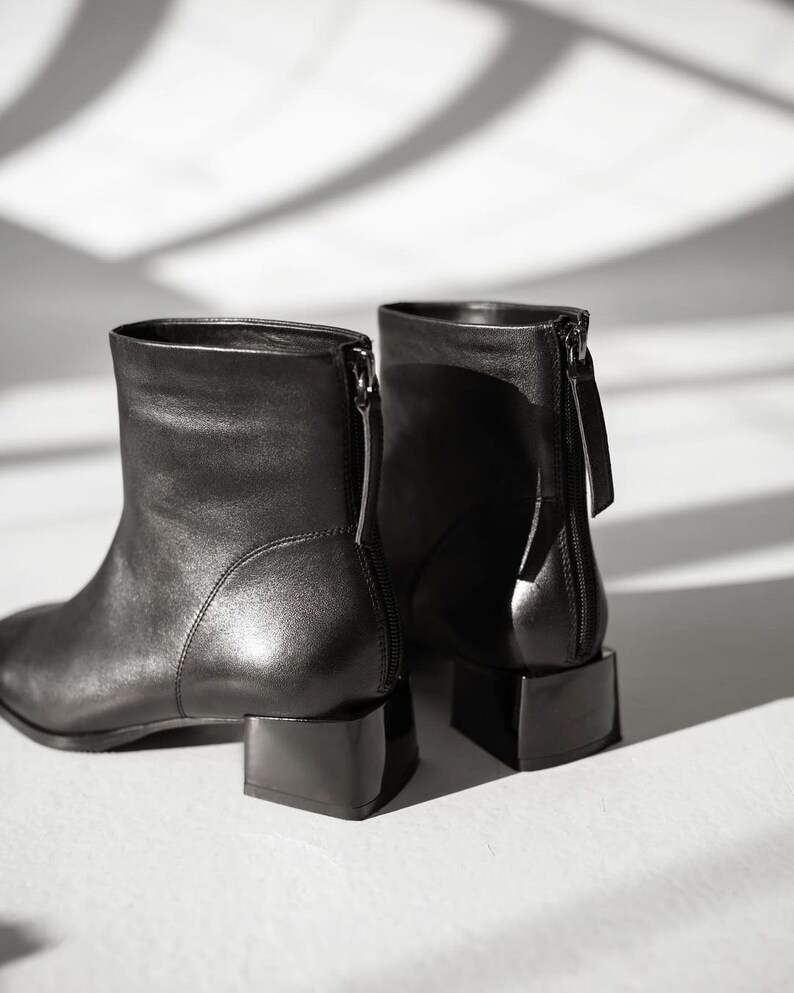 Women genuine leather chelsea boots work combat ankle Boots fall autumn spring boots leather platform chanky soles military lace up booties