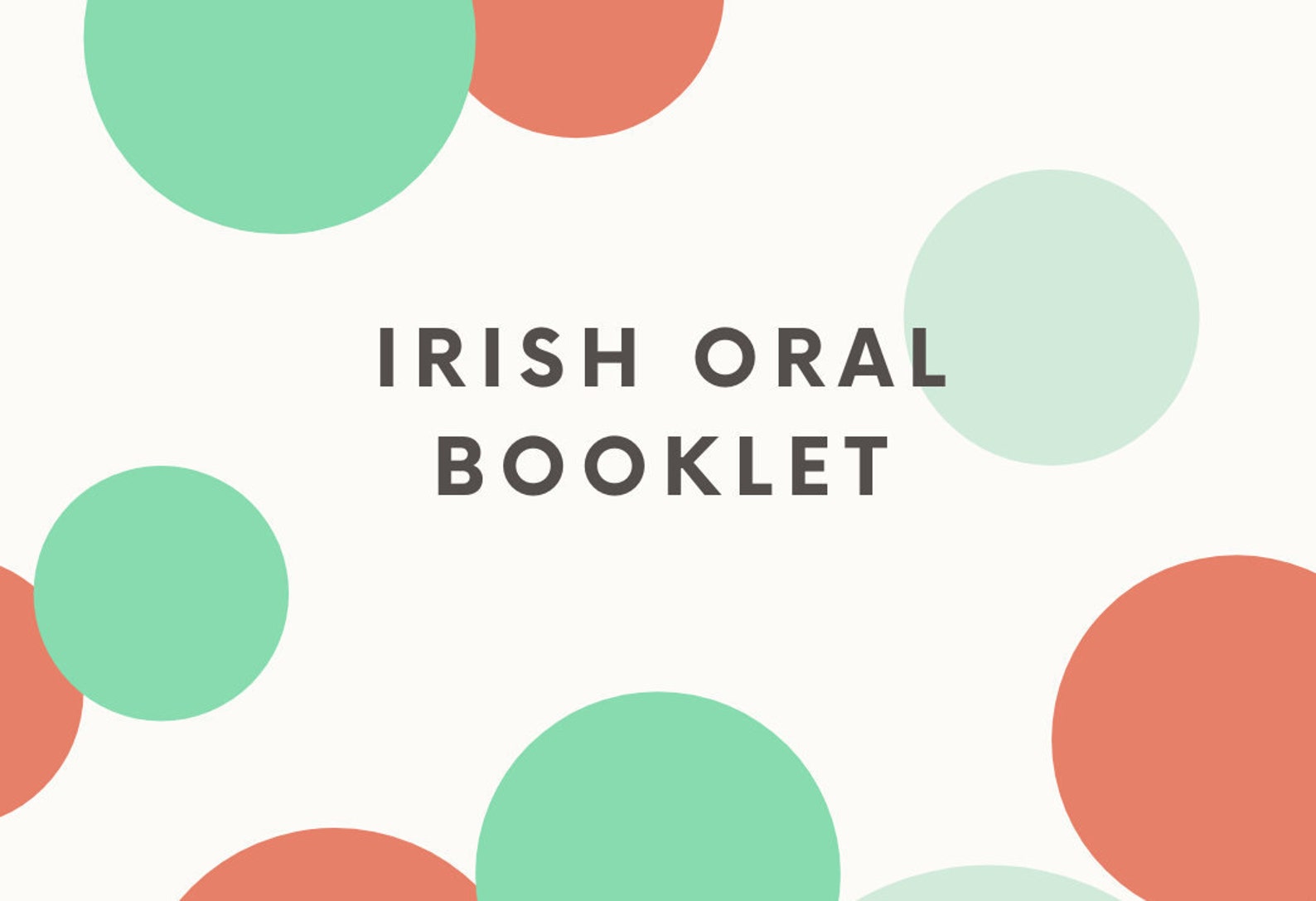 Leaving Cert Irish Oral Notes Etsy