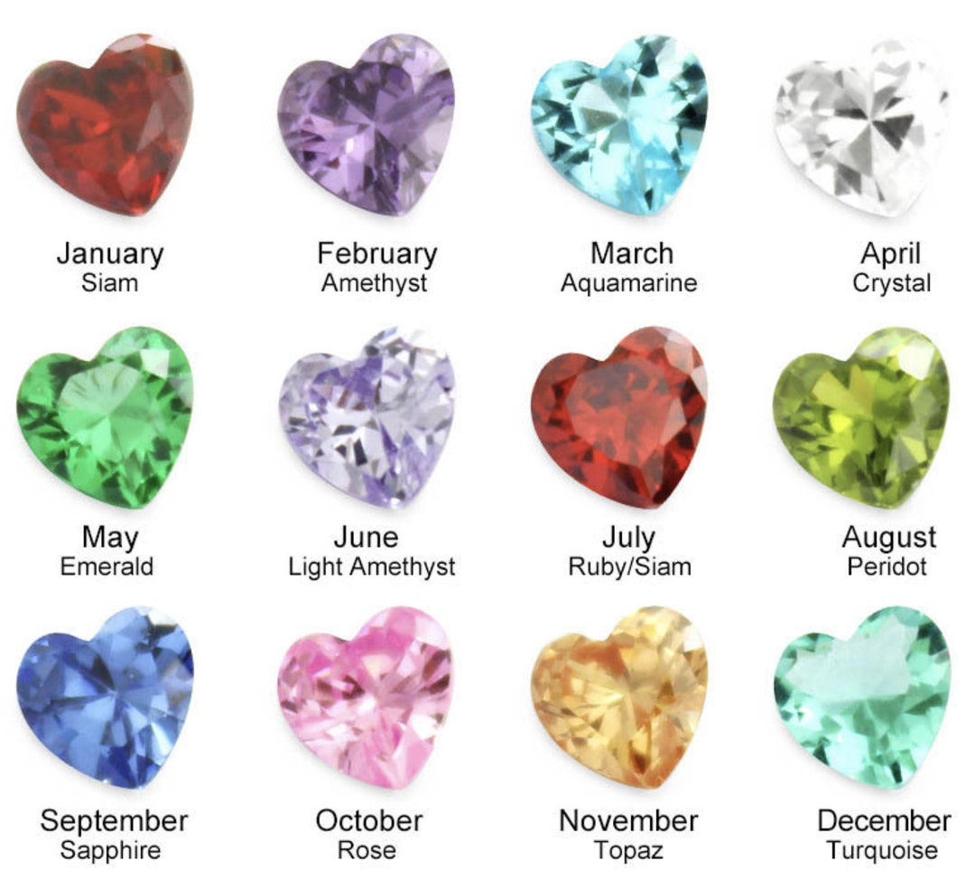 HEART Birthstone Pure Transparent Charms Floating Living - Etsy