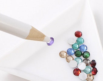 X2 Pencil Rhinestone Diamante Gem Bead Picker Pencil Nail Art Wax Craft Manicure