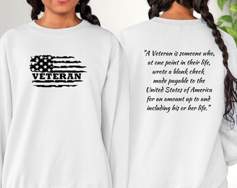 Veteran Sweatshirt, Military Hoodie, Army Veteran Gift, Warm Winter Gear, Patriotic Apparel, USA Honor Clothing