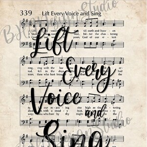 Lift Every Voice and Sing Printable Sheet Music - Etsy
