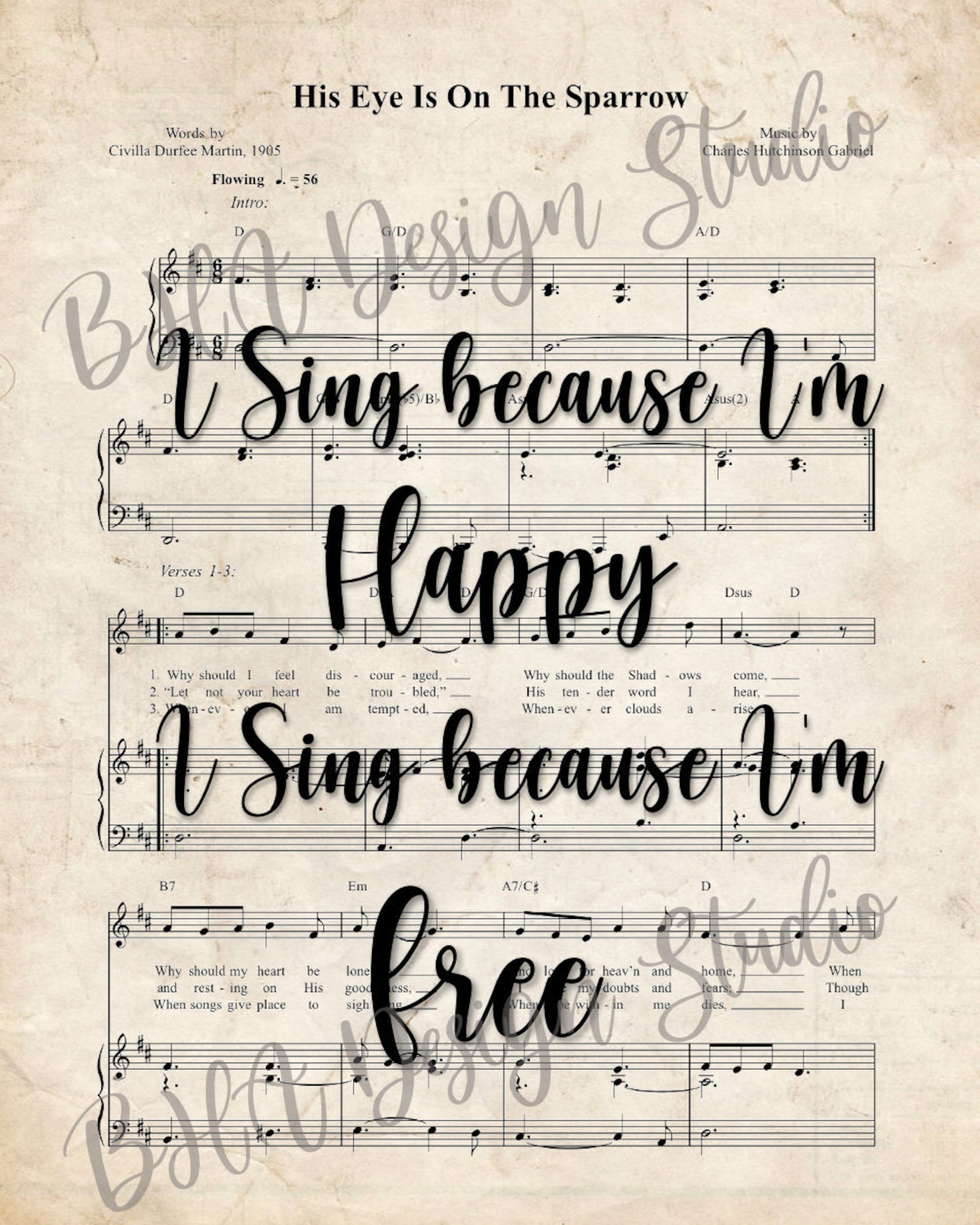 I Sing Because I'm Happy (his Eye is on the Sparrow) Digital Sheet ...
