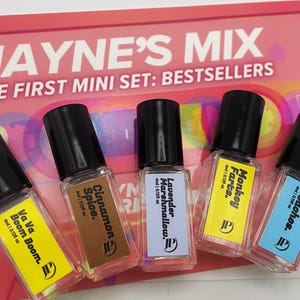 Jayne&#39;s Mix Perfume Discovery Sampler Set | set of five mini perfumes